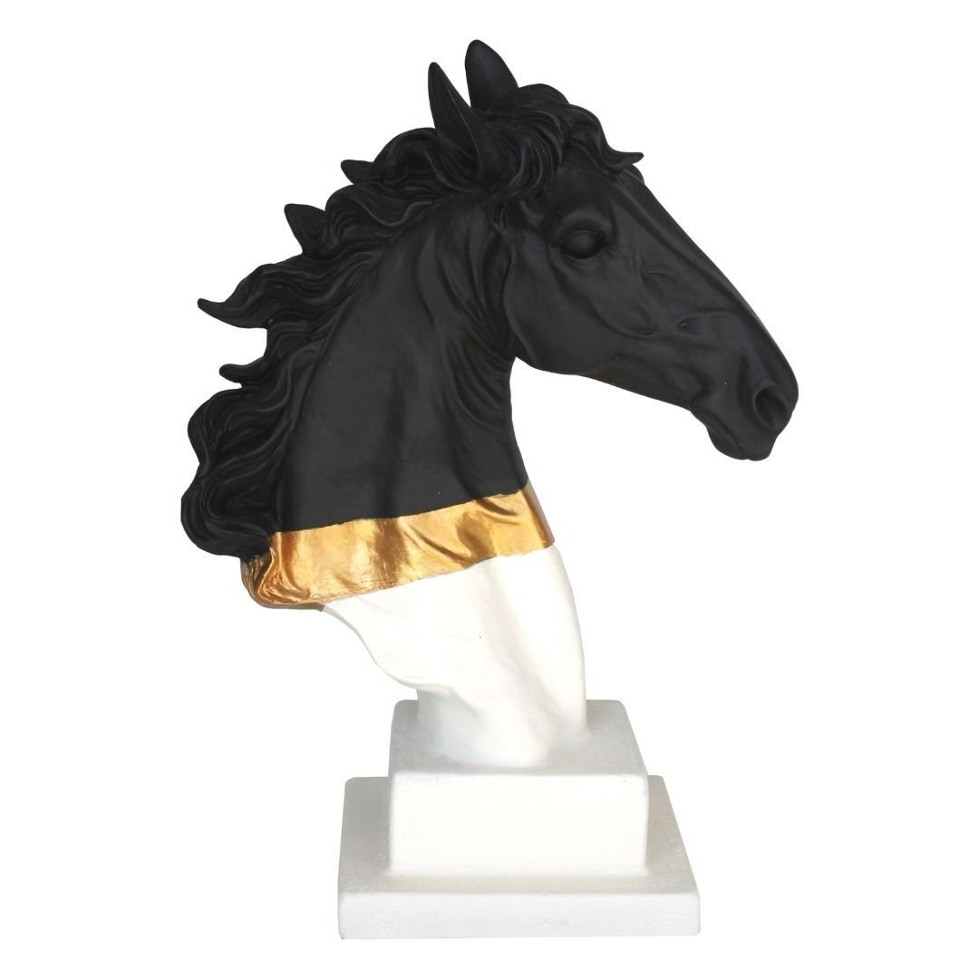 Siyah Altın At Büst 26x36cm