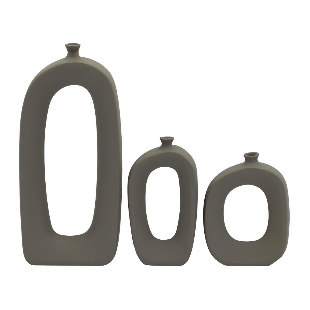 3lü Set Çıta Vazo 16x34cm Vizon