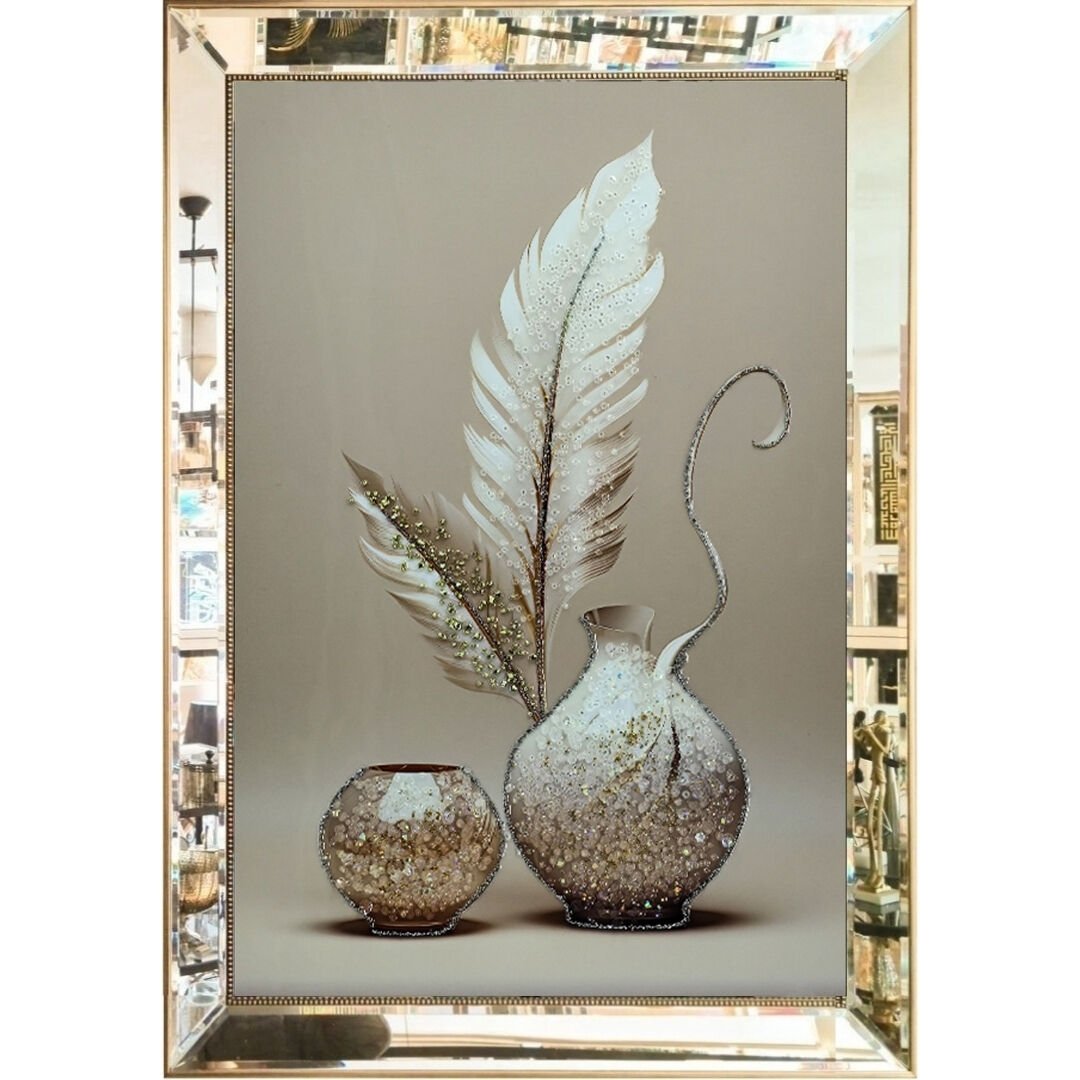 Aynalı Epoksi Tüy Tablo 84x123cm