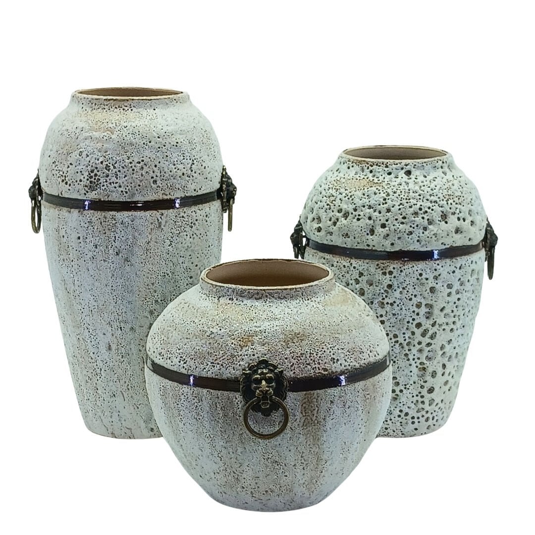 3lü Set Seramik Vazo 20x36cm