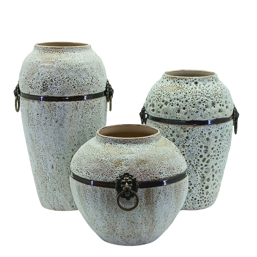 3lü Set Seramik Vazo 20x36cm