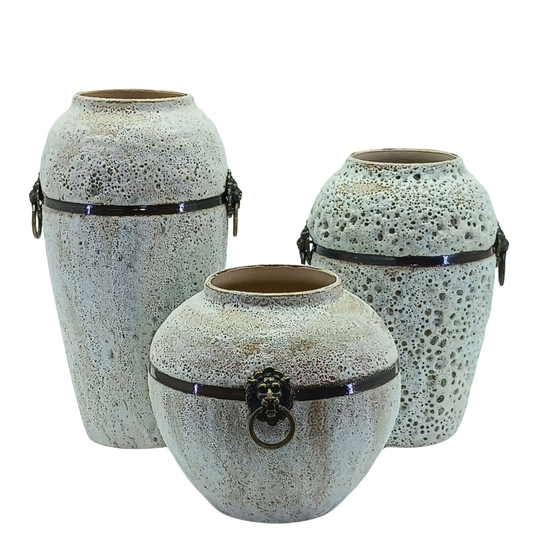 3lü Set Seramik Vazo 20x36cm