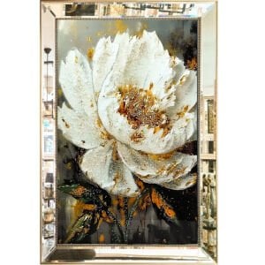 Aynalı Epoksi Çiçek Tablo 84x123cm