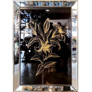 Işıltılı Çiçek Altın Tablo 74x104cm