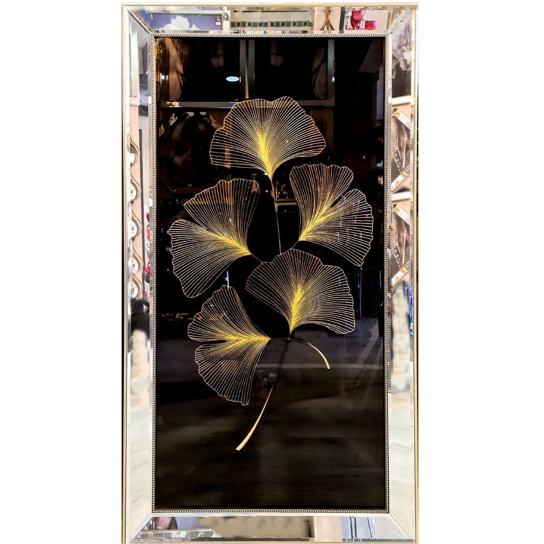 Işıltılı Mantar Altın Tablo 74x134cm