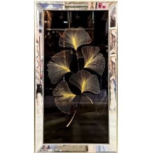 Işıltılı Mantar Altın Tablo 74x134cm