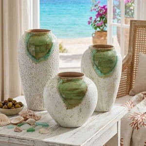 3lü Set Seramik Vazo 18x36cm