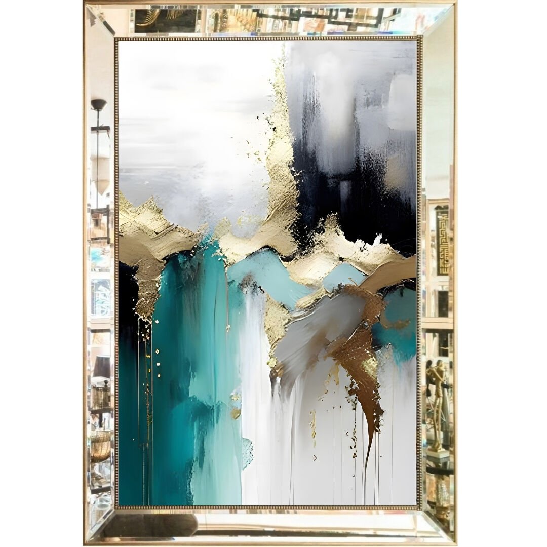 Aynalı Epoksi Soyut Tablo 84x123cm