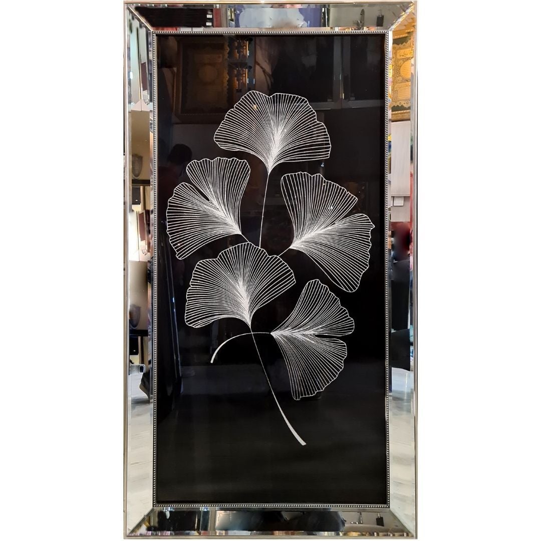 Işıltılı Mantar Gümüş Tablo 74x134cm