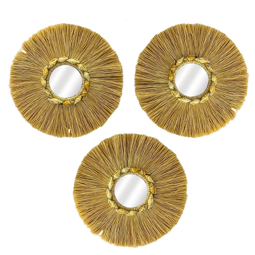 3lü Set Hasır Ayna 3x39cm Ø