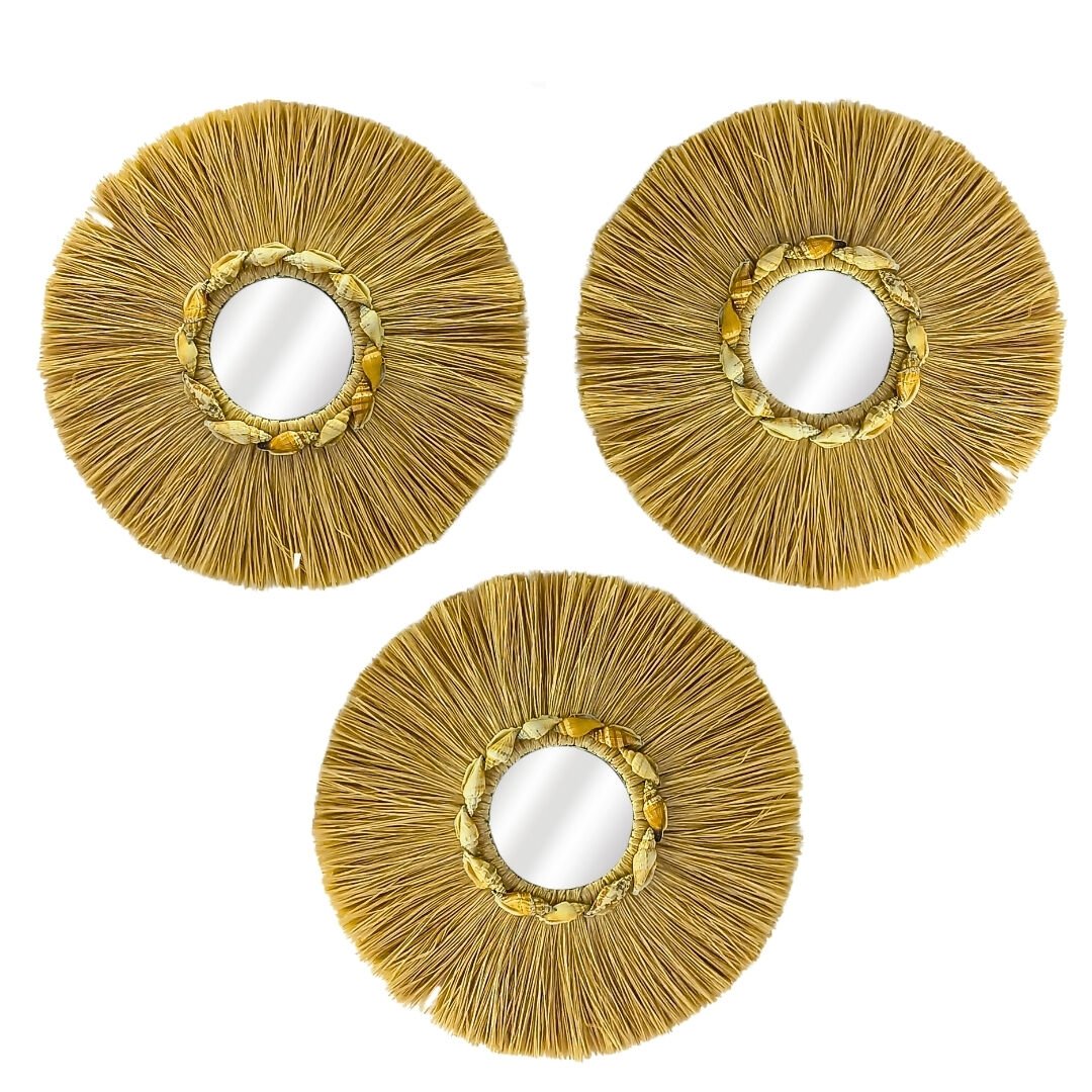 3lü Set Hasır Ayna 3x39cm Ø