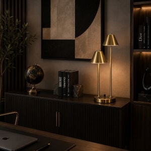 Ledli Masa Lambası Gold 23x54cm