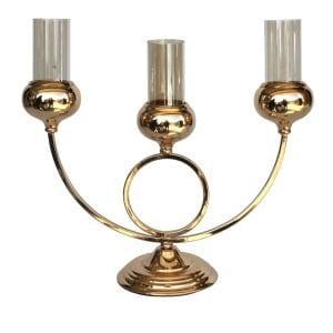 3lü Milano Altın Mumluk 37x40cm