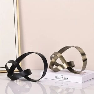 Siyah Metal Düğüm Obje-1 13x27cm