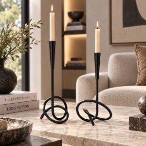 2li Set Metal Şamdan 20x42cm