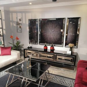 3 lü Set Güneş Gümüş Tablo 114x210cm