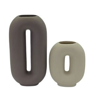 2li Set Oval Vazo 17x32cm Kiremit