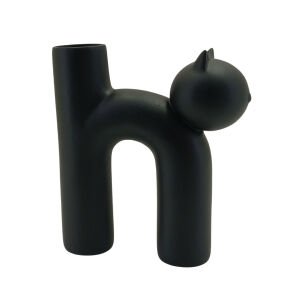 Kedi Vazo 21x23cm Siyah