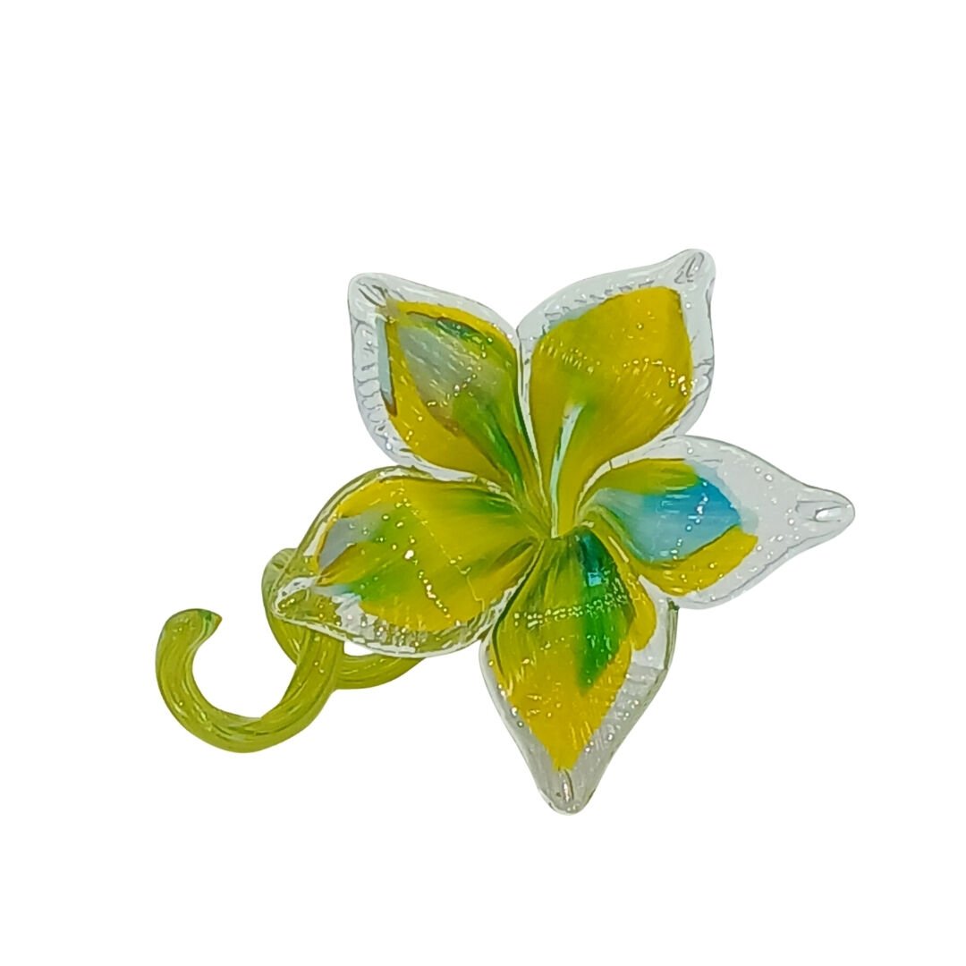 Çiçek Cam Obje Yeşil 10x15cm
