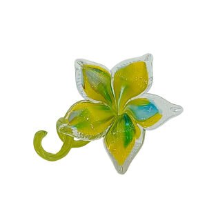 Çiçek Cam Obje Yeşil 10x15cm