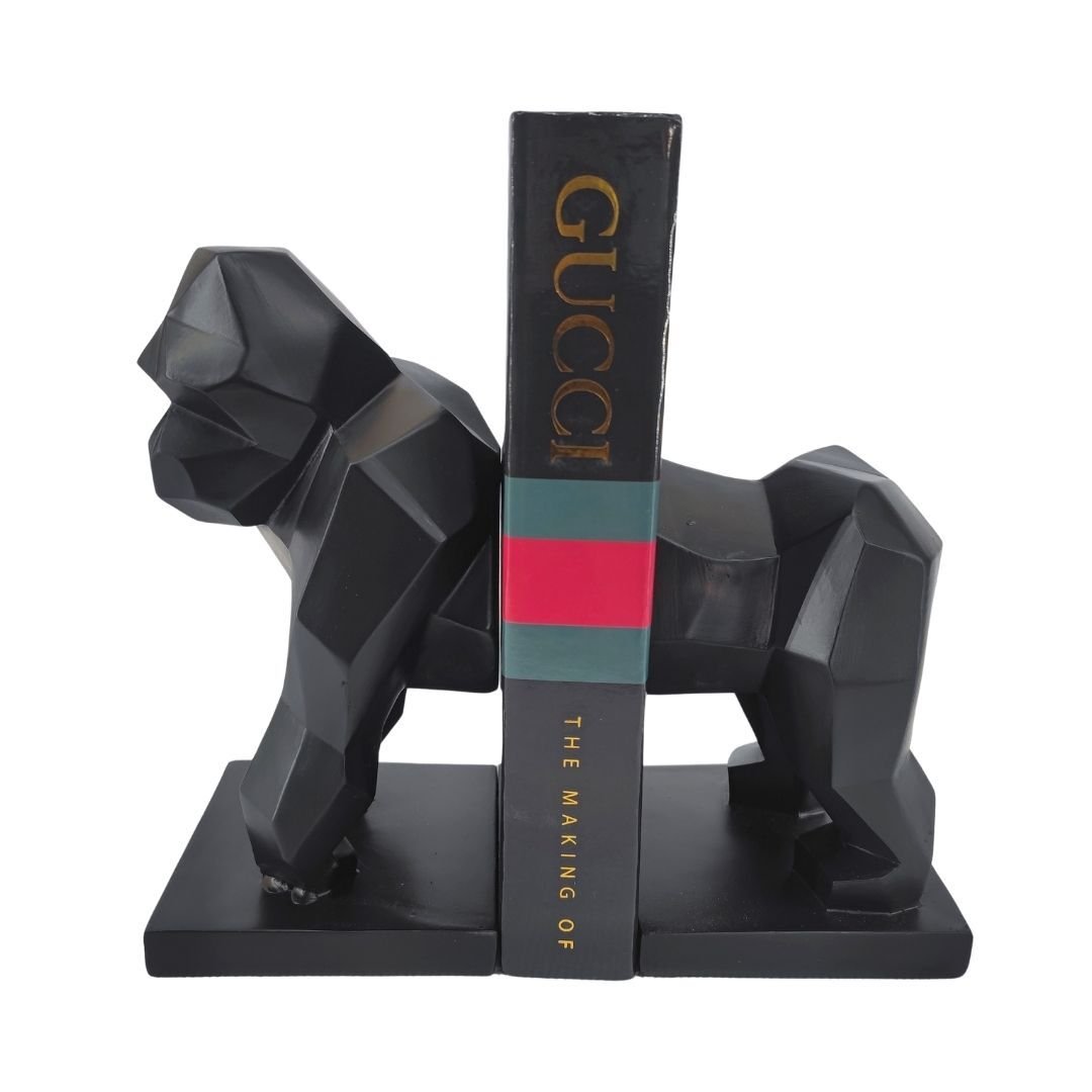 2li Set Goril Kitap Tutucu 23x23cm Siyah