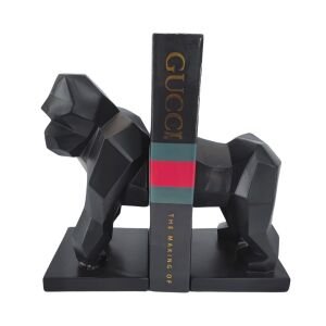 2li Set Goril Kitap Tutucu 23x23cm Siyah