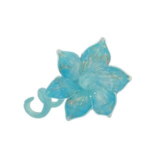 Çiçek Cam Obje Mavi 10x15cm