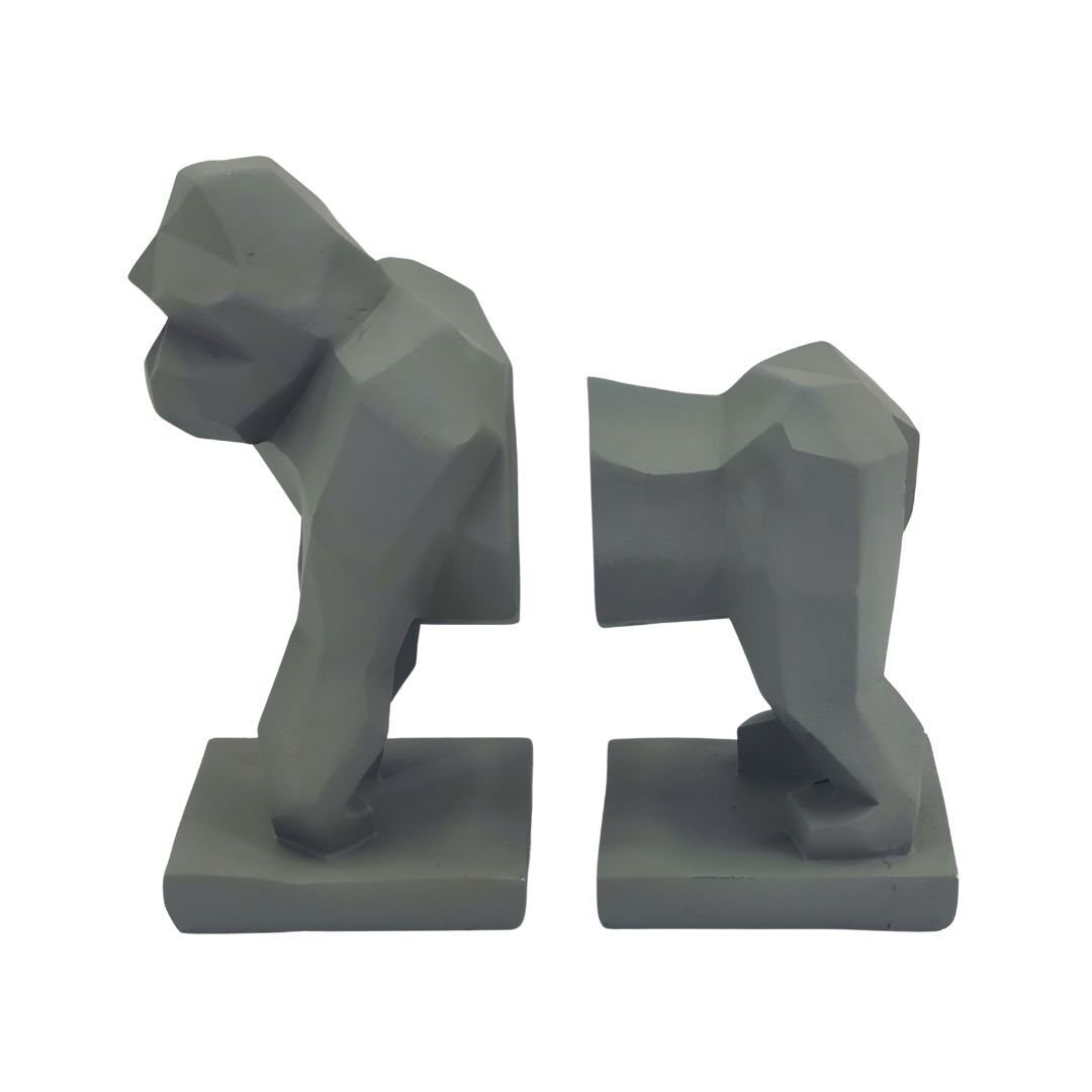 2li Set Goril Kitap Tutucu 23x23cm Vizon