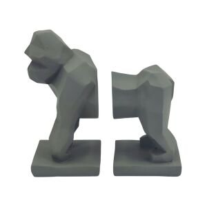 2li Set Goril Kitap Tutucu 23x23cm Vizon