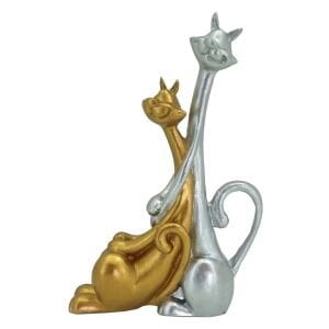 İkili Kedi Gümüş Altın 18x28cm