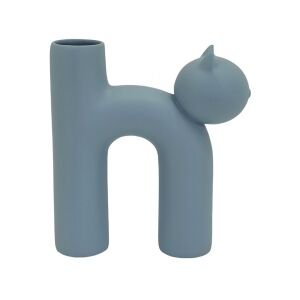 Kedi Vazo 21x23cm Gri