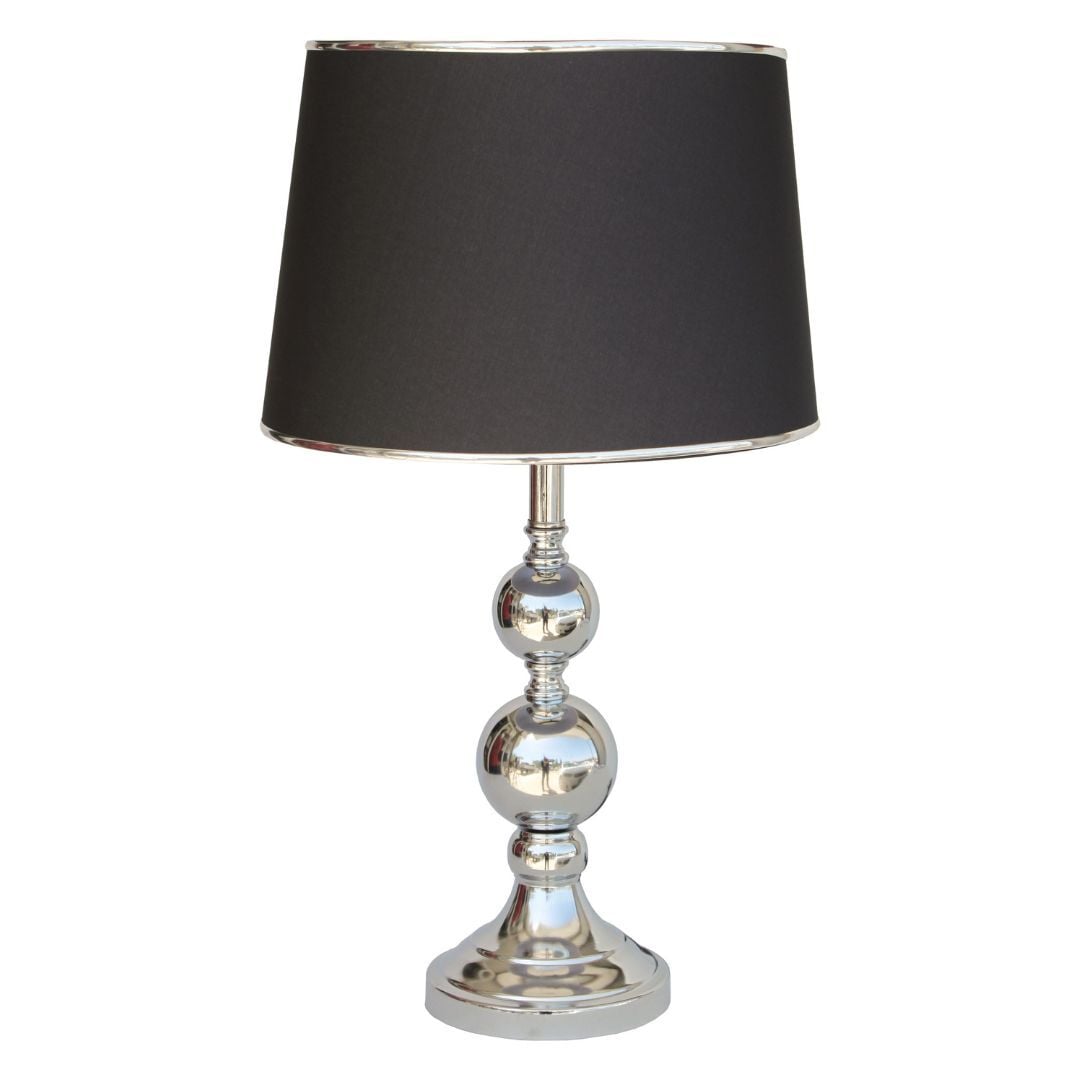 Toplu Metal Abajur Gümüş 30x53cm