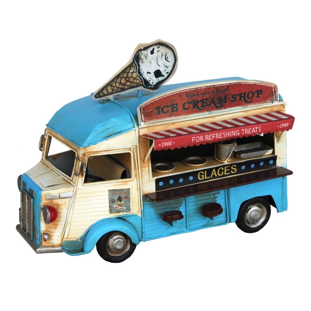 Retro Metal Fastfood Arabası 20x28cm