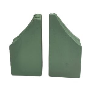 2li Set Taş Kitap Tutucu 18x18cm Yeşil