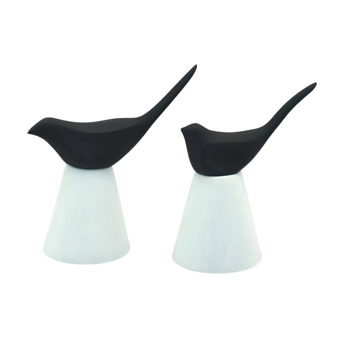2li Set Kuş Biblo 15x16cm Siyah