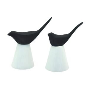 2li Set Kuş Biblo 15x16cm Siyah