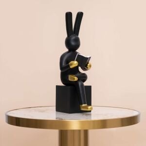 Oturan Tavşan Obje 18x56cm