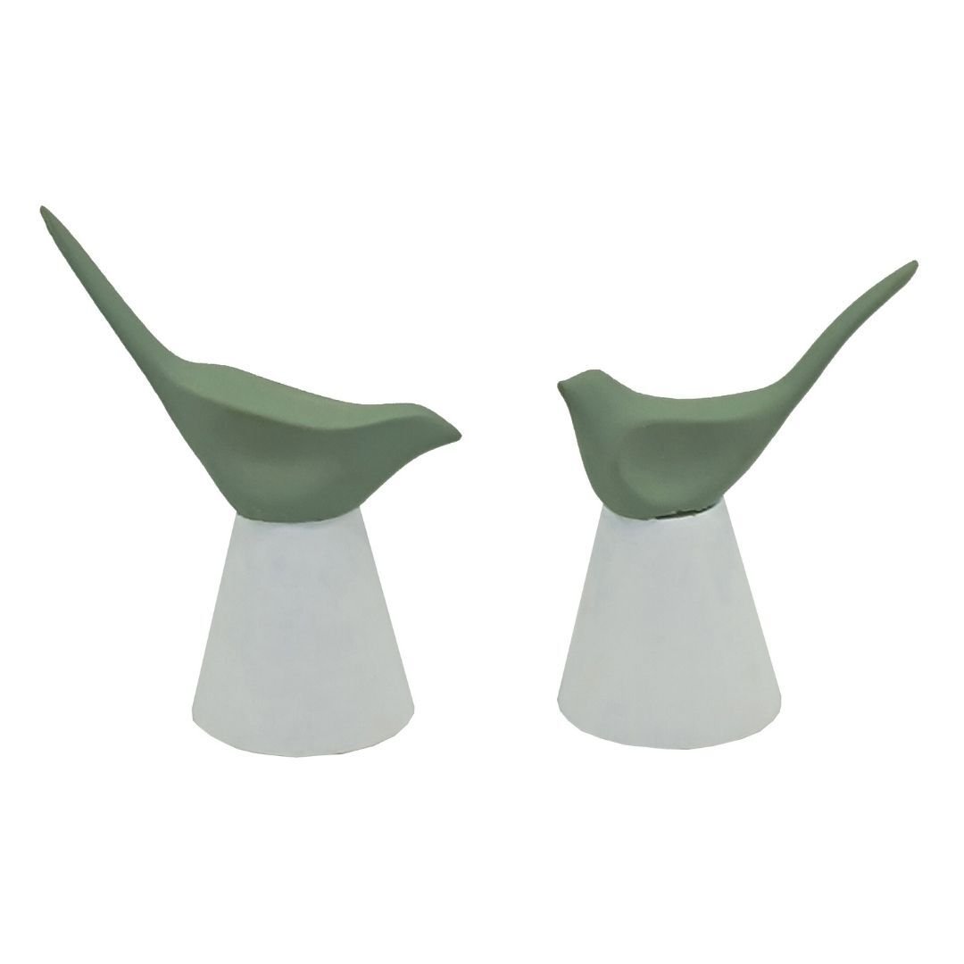2li Set Kuş Biblo 15x16cm Yeşil