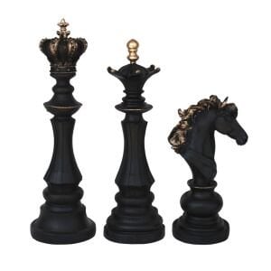 3lü Set Satranç Takımı Siyah 12x39cm
