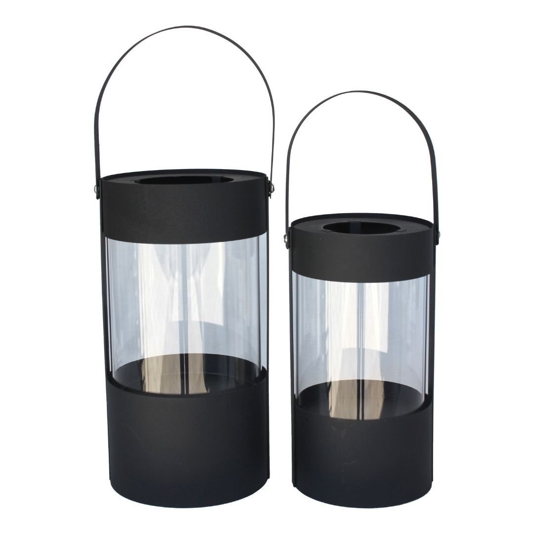 2li Set Metal Mumluk Siyah 16x41cm