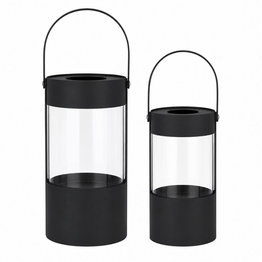 2li Set Metal Mumluk Siyah 16x41cm