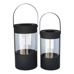 2li Set Metal Mumluk Siyah 16x41cm