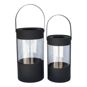 2li Set Metal Mumluk Siyah 16x41cm
