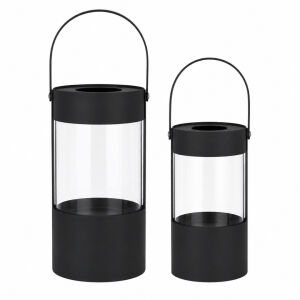 2li Set Metal Mumluk Siyah 16x41cm