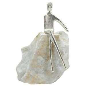 Doğal Taş Oturan Adam Gümüş 12x18cm