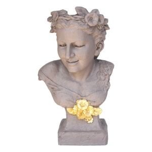 Kadın Heykel Saksı Gri 36x64cm