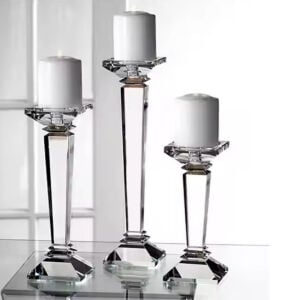 3lü Set Kristal Şamdan 10x34cm