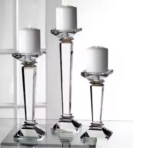 3lü Set Kristal Şamdan 10x34cm