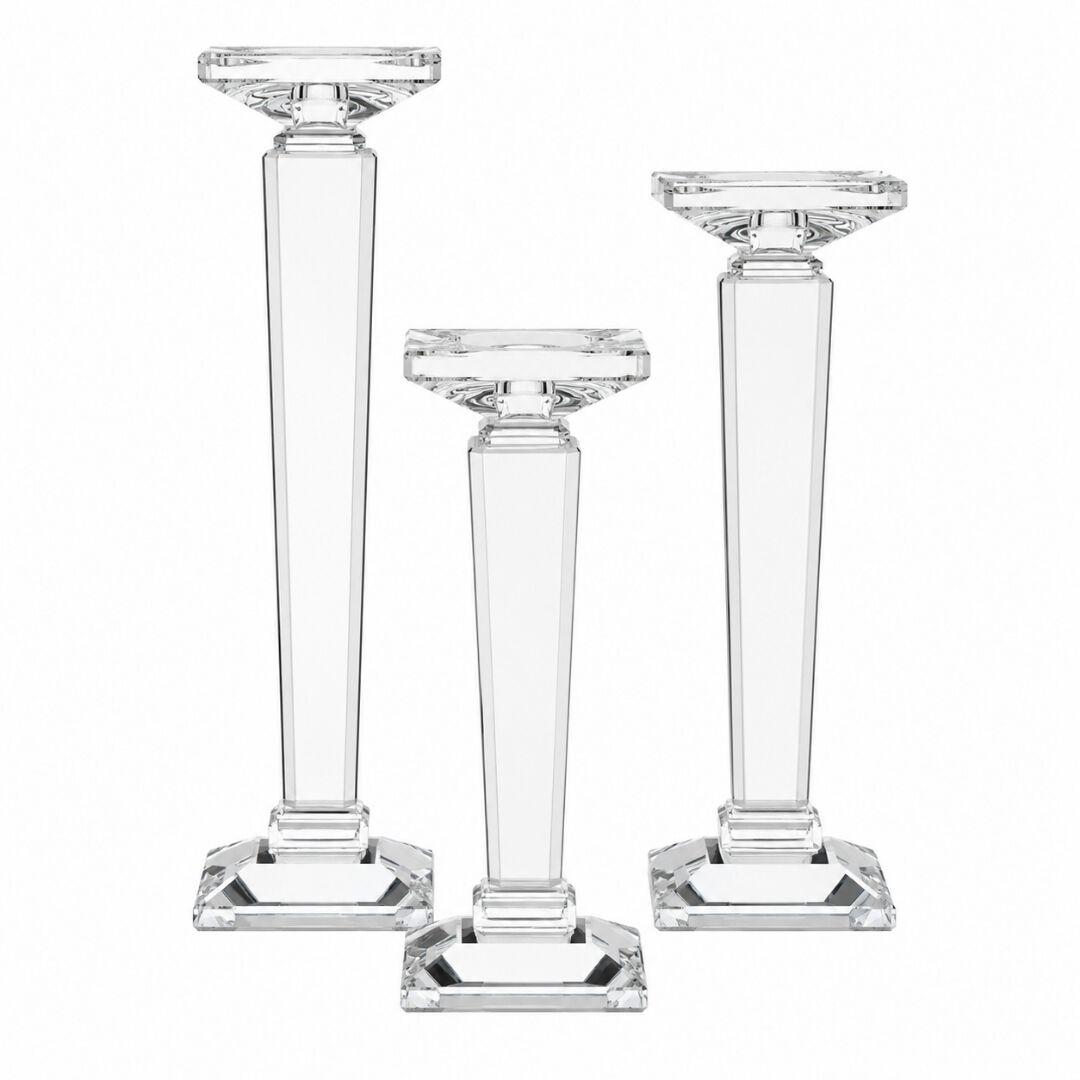 3lü Set Kristal Şamdan 10x34cm