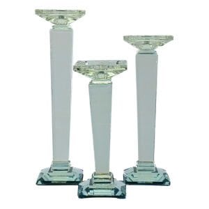3lü Set Kristal Şamdan 10x34cm
